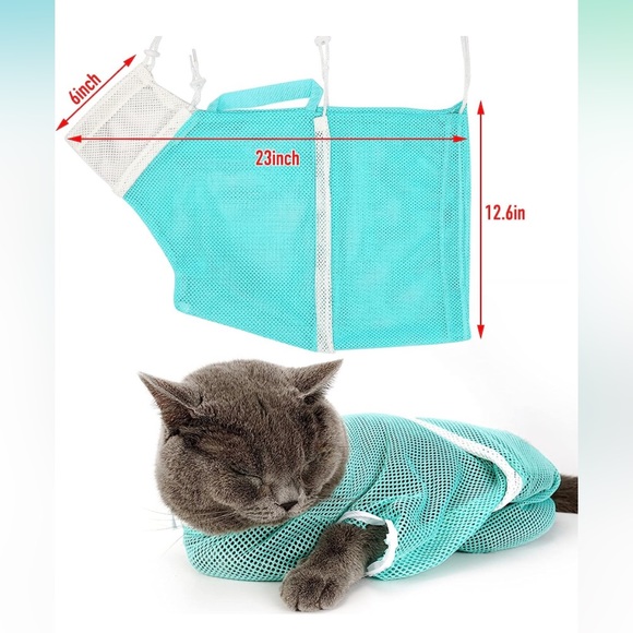 Cat bathing bag set with free comb - Picture 3 of 7